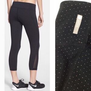 Zella Live In Stream Capri Black Rainbow Dotted Mesh Leggings, Size L